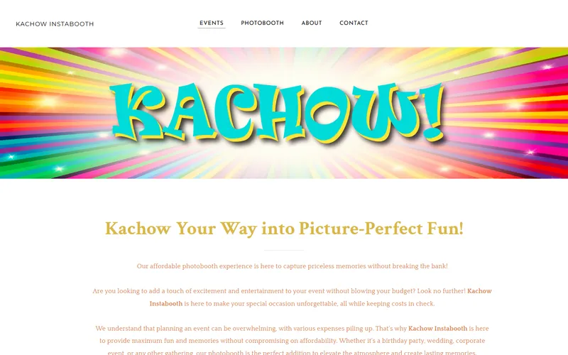Kachow Instabooth Singapore homepage