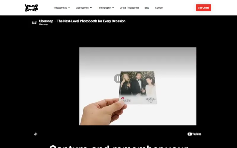 Ubersnap photo booth Singapore homepage