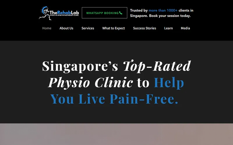 The Rehab Lab homepage screenshot