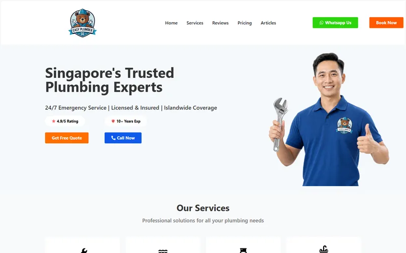 EZ Plumber homepage