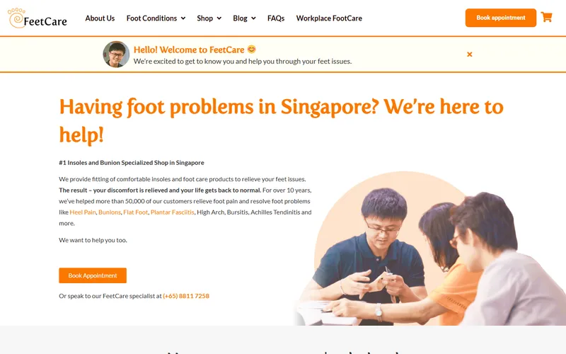 FeetCare Singapore homepage