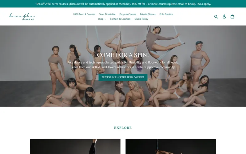 Breathe Dance Company homepage
