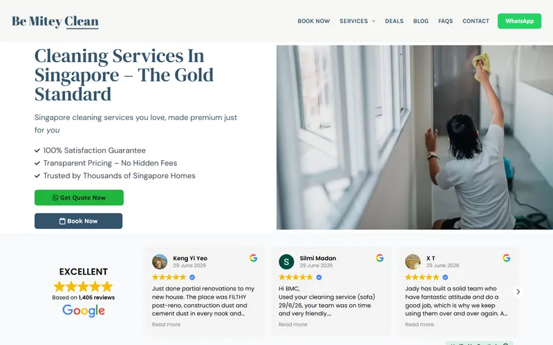 Be Mitey Clean homepage