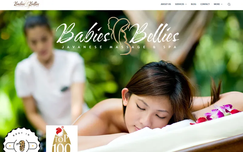 Babies Bellies postnatal massage homepage screenshot