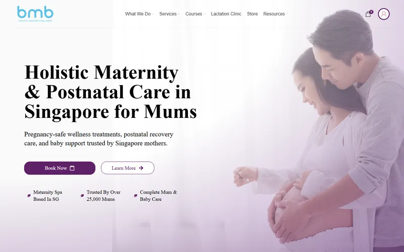 Beauty Mums and Babies postnatal massage homepage screenshot