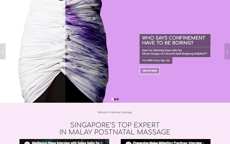 Mummys Massage postnatal massage homepage screenshot