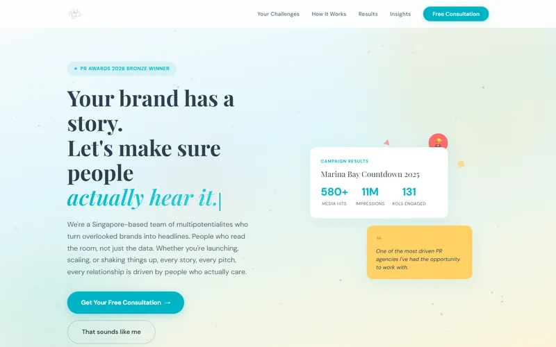 WhiteLabel PR Singapore homepage