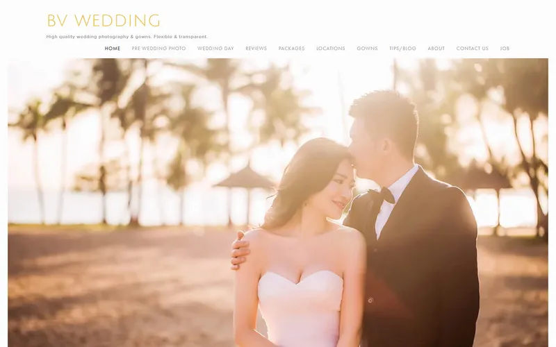 BV Wedding pre-wedding Singapore homepage