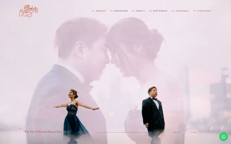The Onlookers pre-wedding Singapore homepage