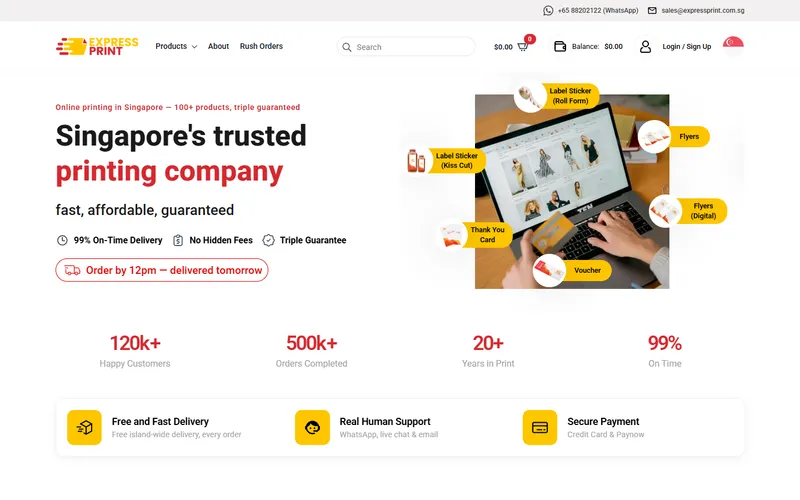ExpressPrint Singapore homepage