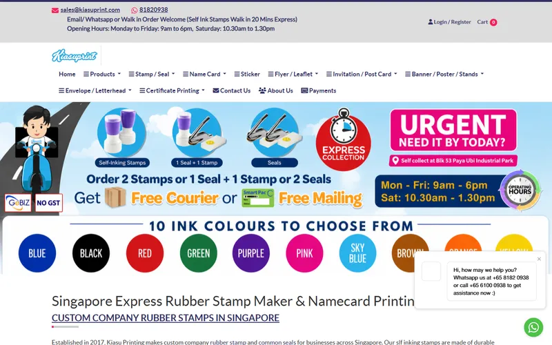 Kiasu Print Singapore homepage