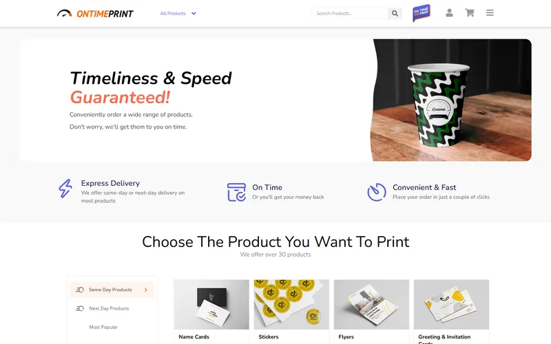 Ontimeprint Singapore homepage