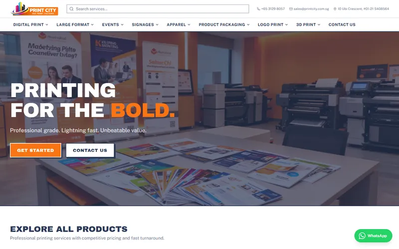 Print City Singapore homepage