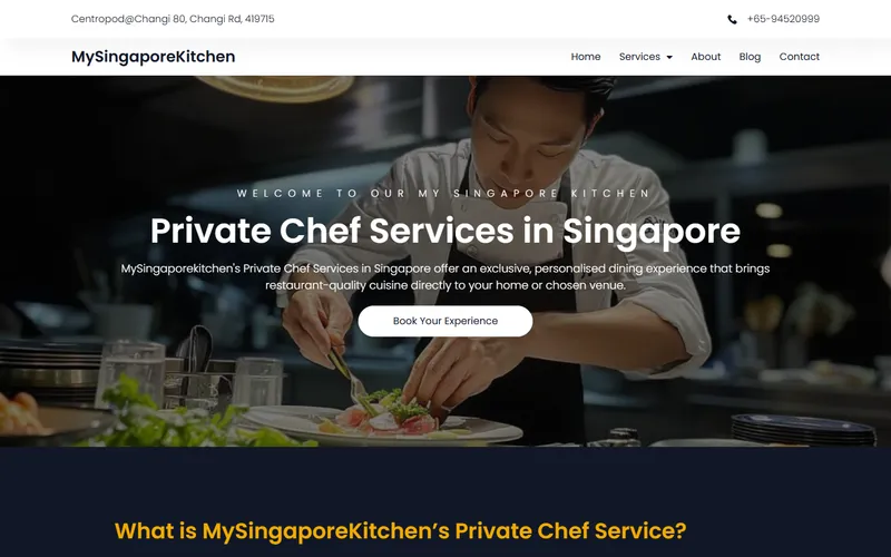 My Singapore Kitchen private chef homepage