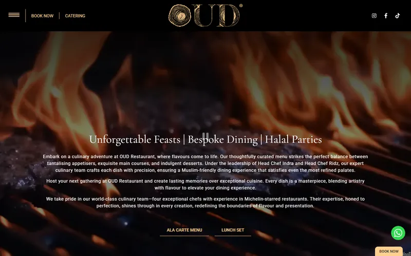 OUD Restaurant private halal dining Singapore homepage