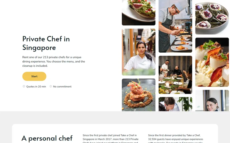 Take a Chef Singapore homepage