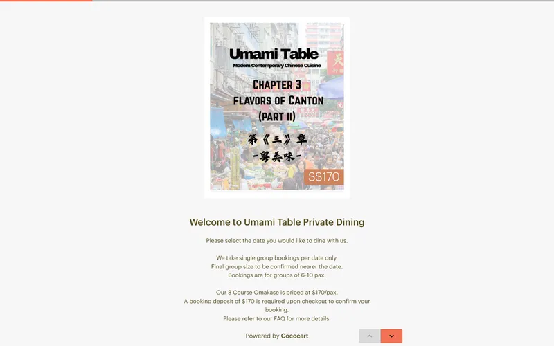 Umami Table private dining Singapore homepage
