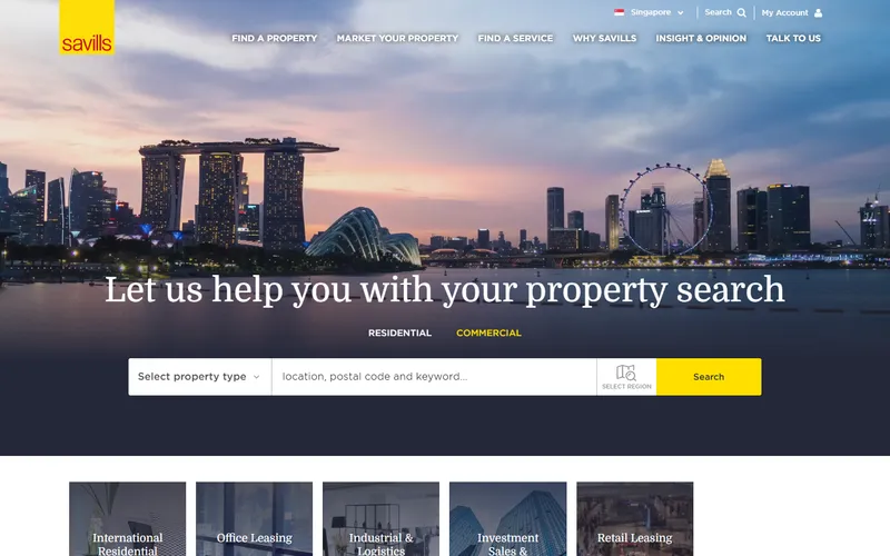 Savills Singapore homepage
