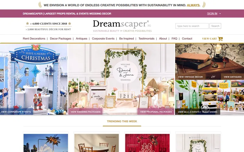 Dreamscaper proposal props Singapore homepage