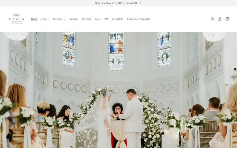 Lily and Co proposal styling Singapore homepage