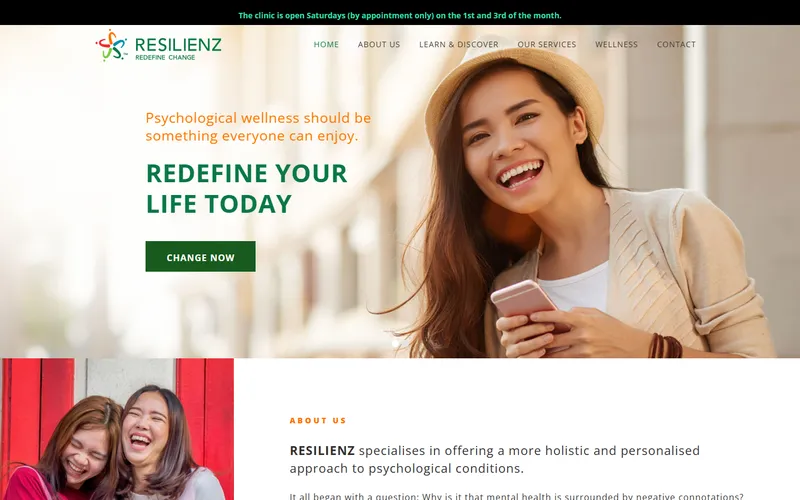Resilienz clinic homepage