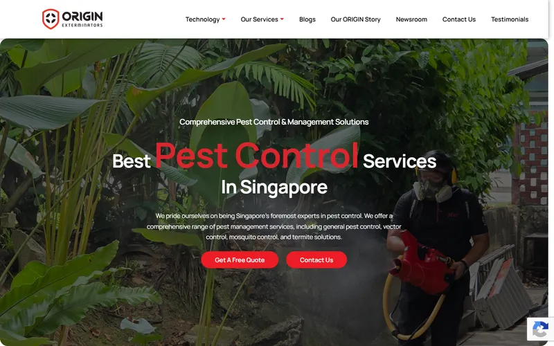 Origin Exterminators Singapore homepage