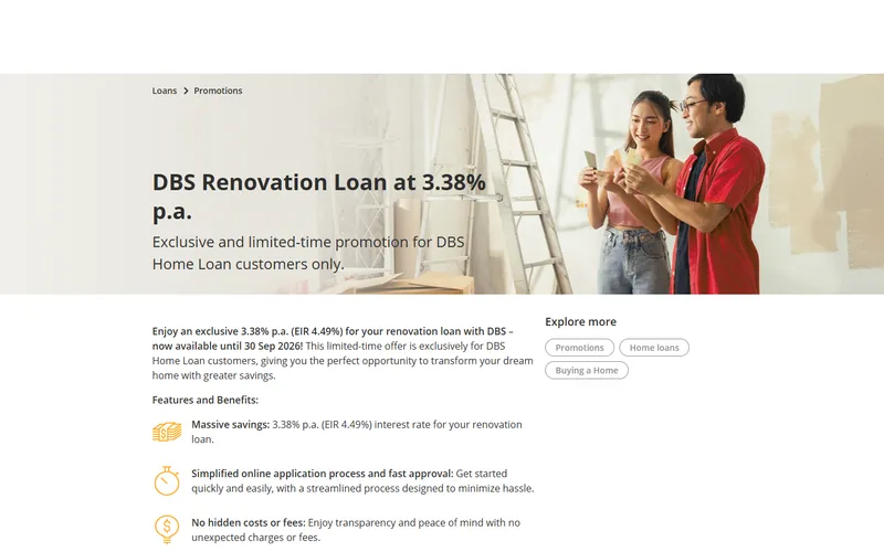 DBS renovation loan promotion page