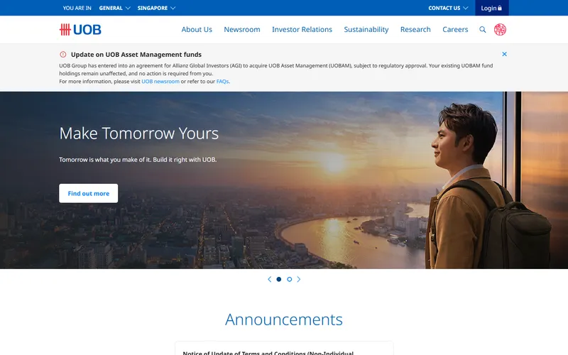 UOB Singapore homepage