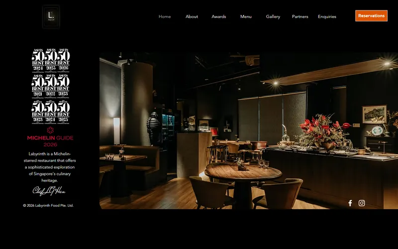 Restaurant Labyrinth homepage