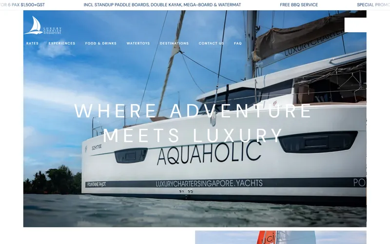 Aquaholic sailing catamaran Singapore homepage