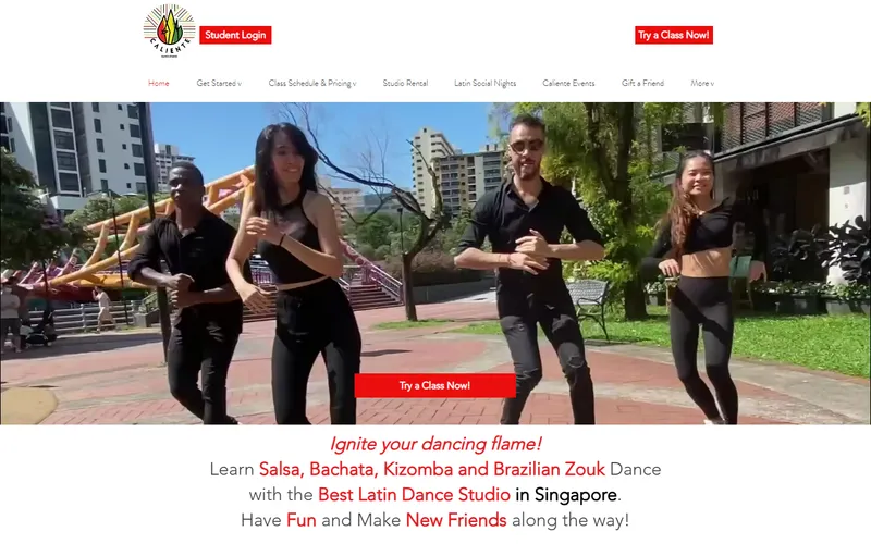 Caliente Dance Studio homepage