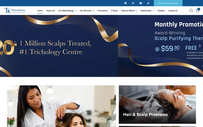TK TrichoKare homepage