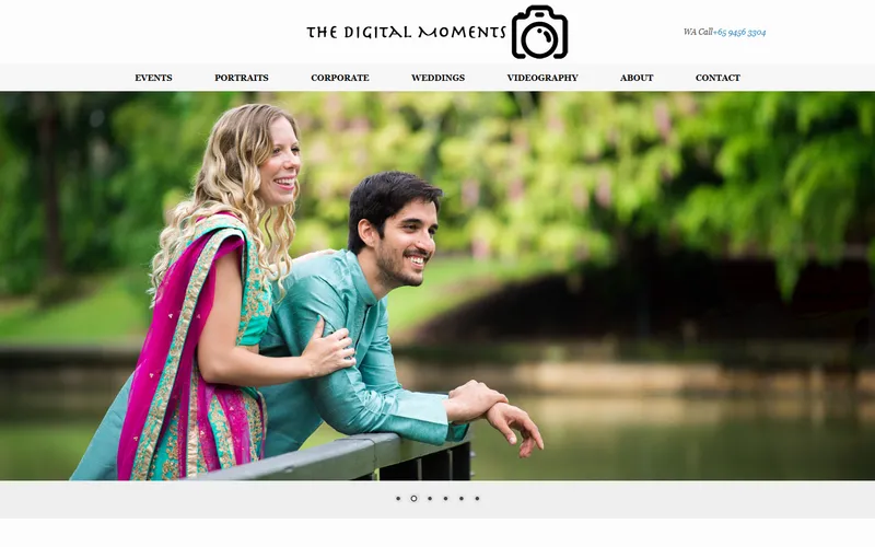 The Digital Moments self photo studio homepage