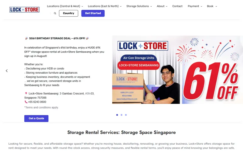 Lock and Store Singapore homepage