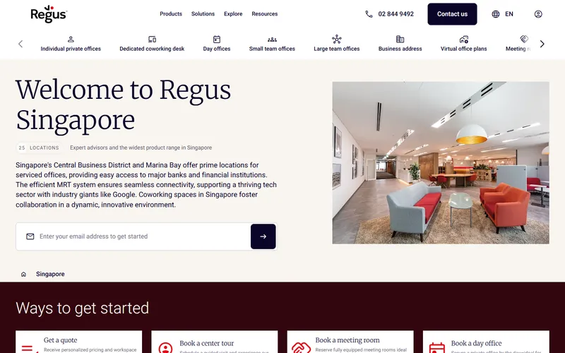 Regus Singapore homepage