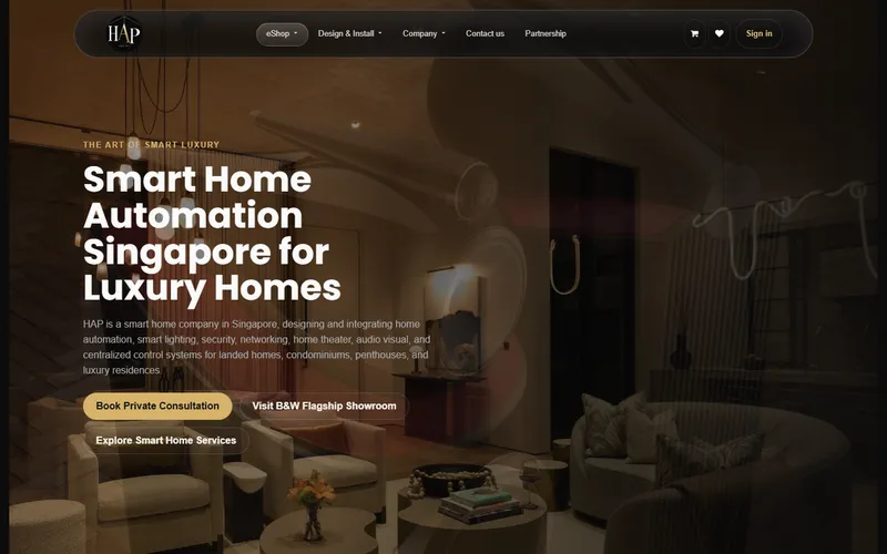 HAP smart home Singapore homepage