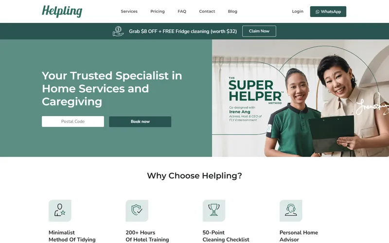 Helpling homepage