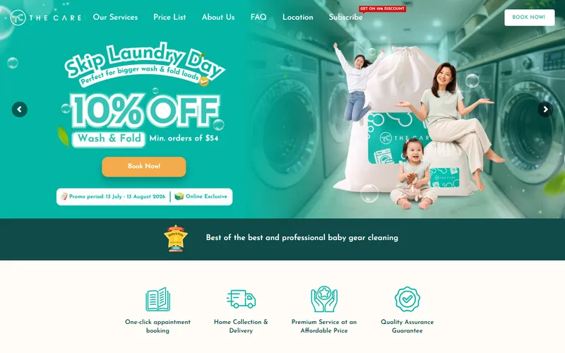 The Care Laundry homepage