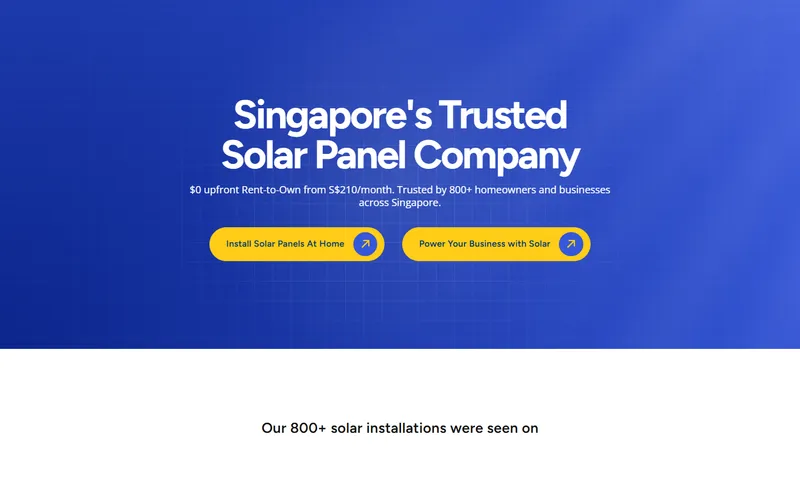 GetSolar rent to own solar Singapore homepage