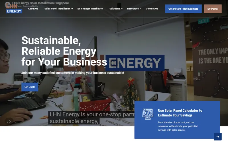 LHN Energy solar panel installation Singapore homepage