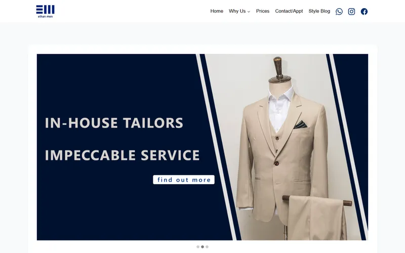 Ethan Men Singapore homepage