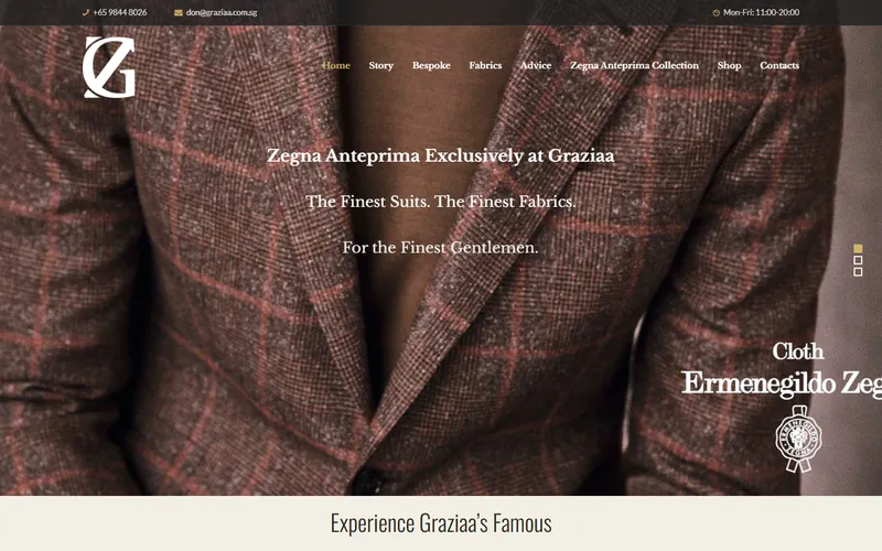 Graziaa Singapore homepage
