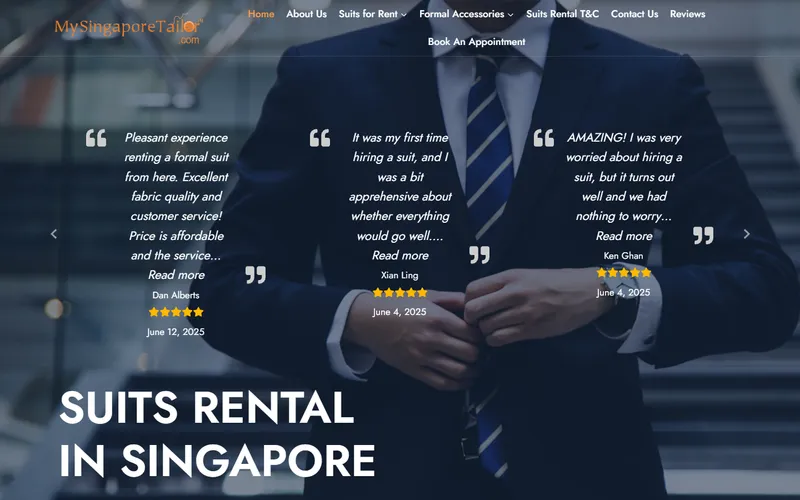 Suits Rental Singapore homepage