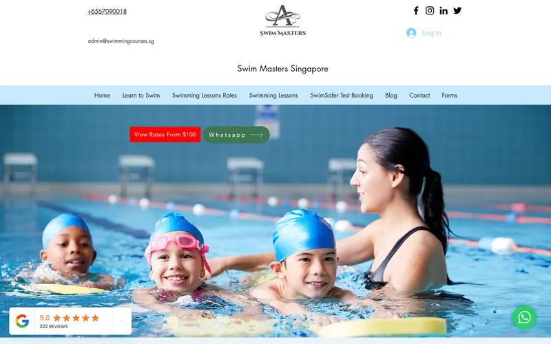 Swim Masters Singapore homepage
