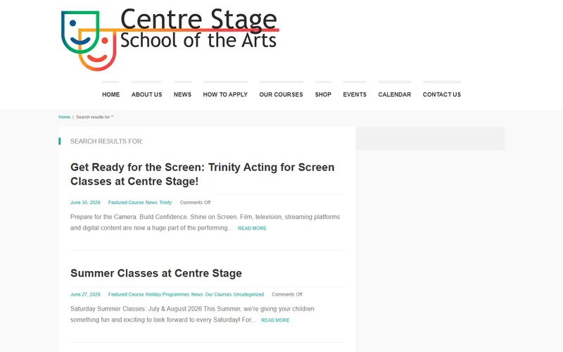 Centre Stage homepage