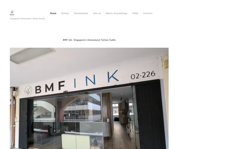 BMF Ink Tattoo Singapore homepage