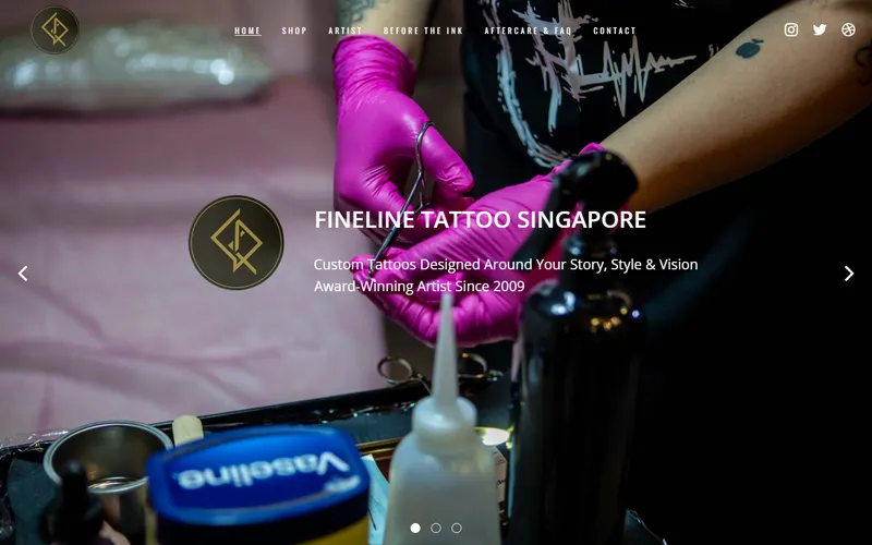 Fineline Tattoo and Art Singapore homepage