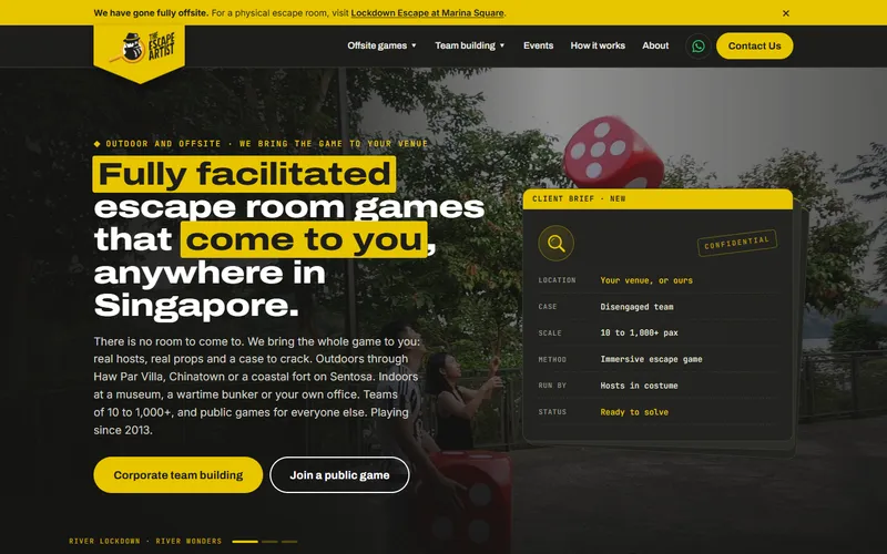 The Escape Artist Singapore homepage