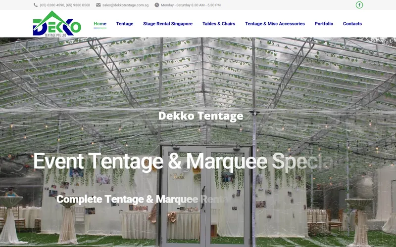 Dekko Tentage homepage