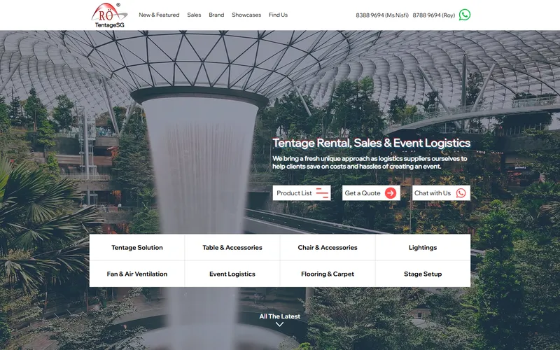 TentageSG tentage rental homepage